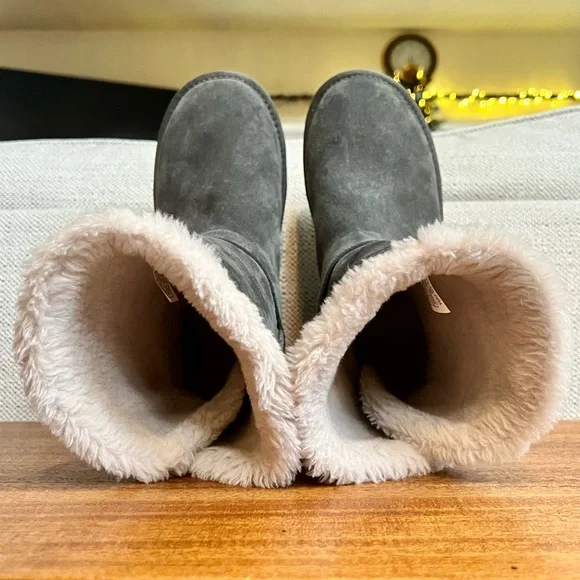 Koolaburra By UGG Arlena Short Boots Women's 9 Wide Stone Grey Shoes - Picture 5 of 8